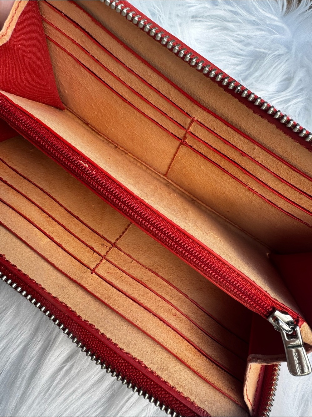 COACH Monogram Accordion Long Full Zip Wallet Orange Authentic - Picture 11 of 14